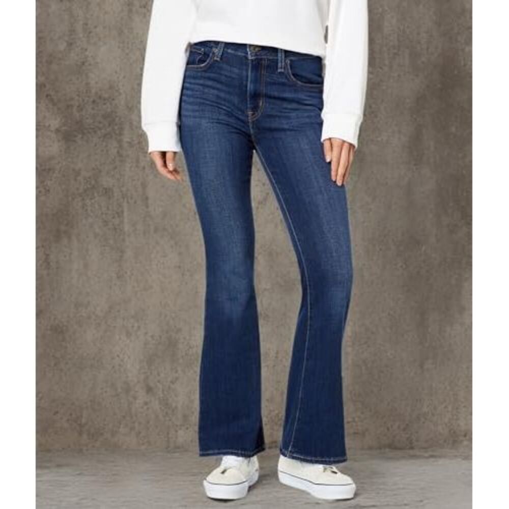 Levi's -  Women's 726 High Rise Standard Fit Flare Le Dark Indigo Worn In - Picture 2 of 4